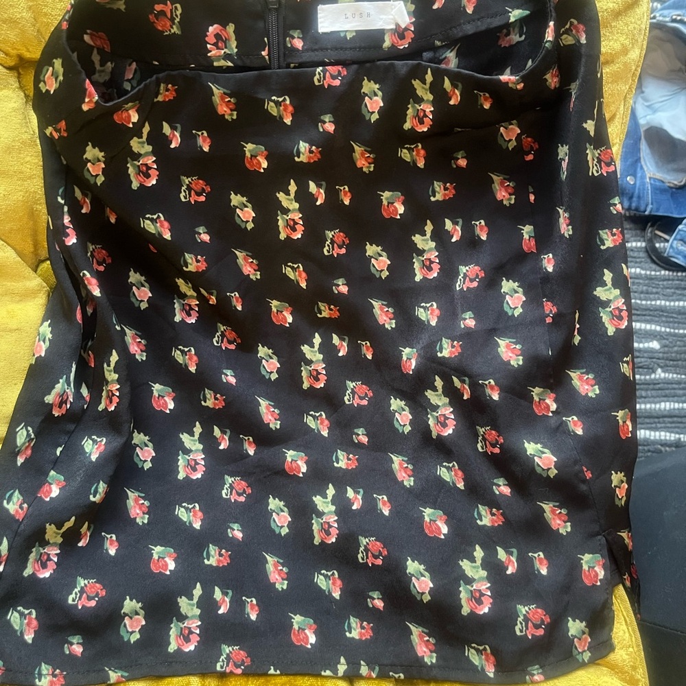 Lush Black A-Line Mini Skirt Casual